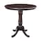 International Concepts Round 36 in Rd Top Pedestal Table, 12 in Leaf, 34.9 inH, Counter Height, Rich Mocha, 36 in W, 48 in L K15-36RXT-6B - alternate 1